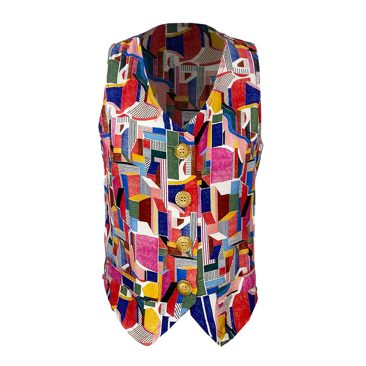 Organic Retro Print Vest and Pants Set