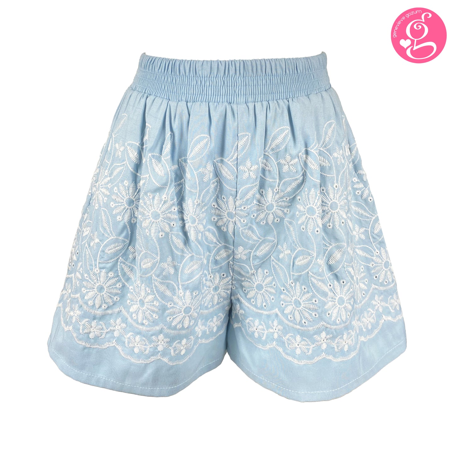Cotton Embroidery Open Vest and Walking Shorts Set