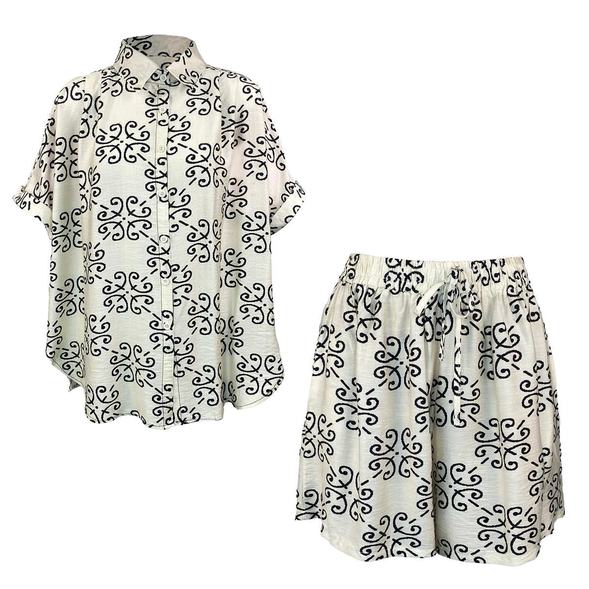 Resort Set Blouse and Shorts Stencil Set