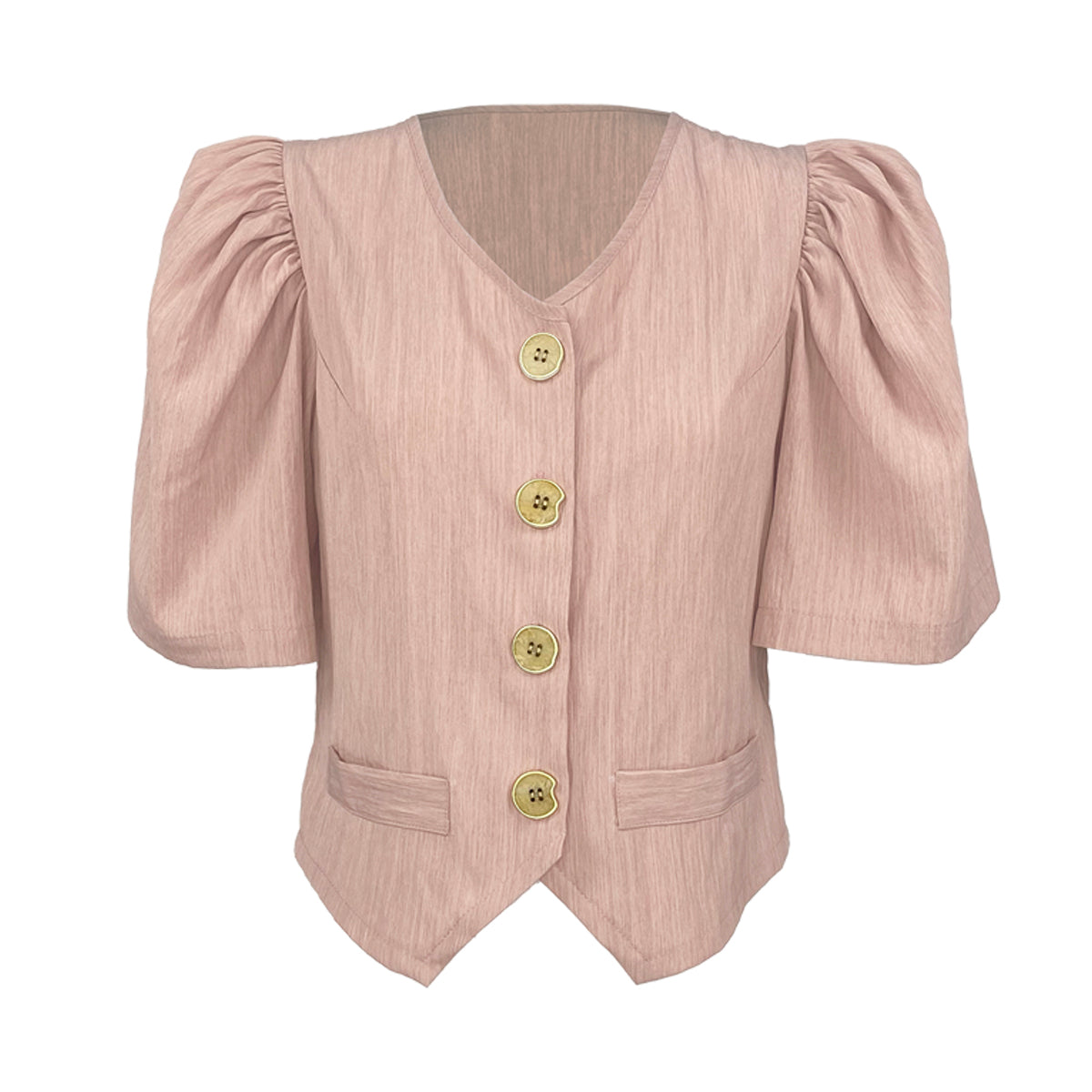 Textured Linen Filipiniana V Neck Blouse and Pants