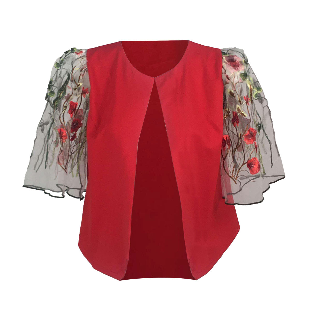 Linen Blend Sweet Vines Combo Modern Filipiniana Pants and Blouse Set