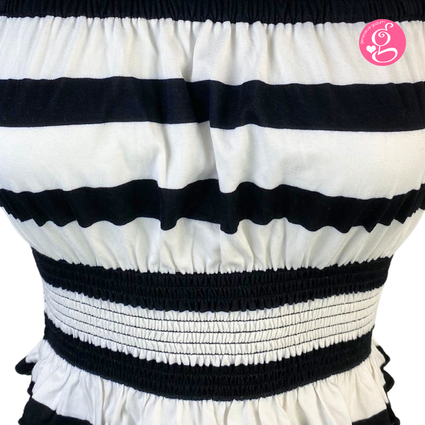 Genevieve Gozum Big Stripes Slimming Bandeau Tube Top