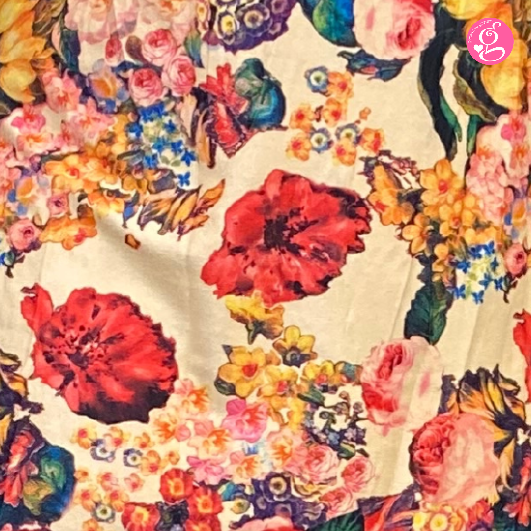 Genevieve Gozum Luxe Marshmallow Printed Blouse & Pants / Leggings
