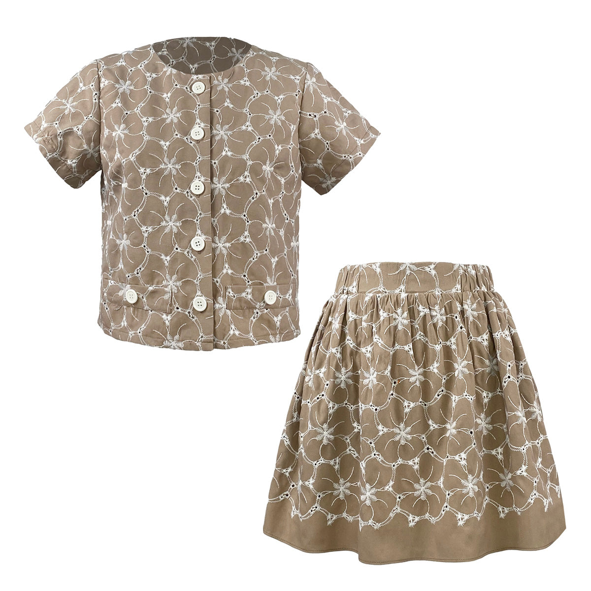 Gabriel Button Down Set Mini Skirt