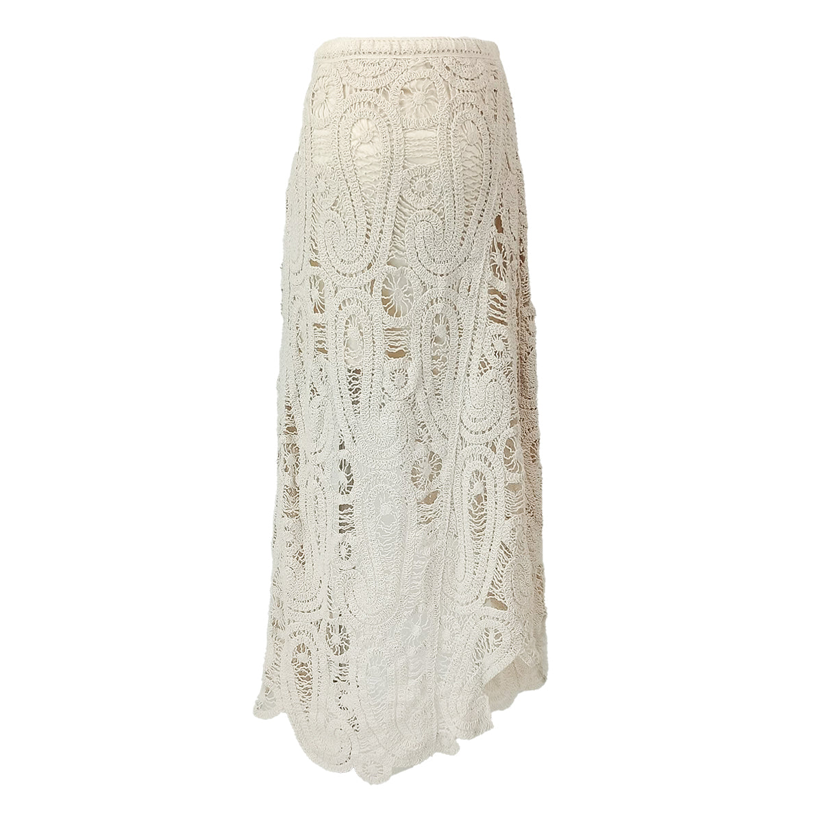 Coachella Luxury Crochet Blouse and Asymmetrical Skirt Paisley