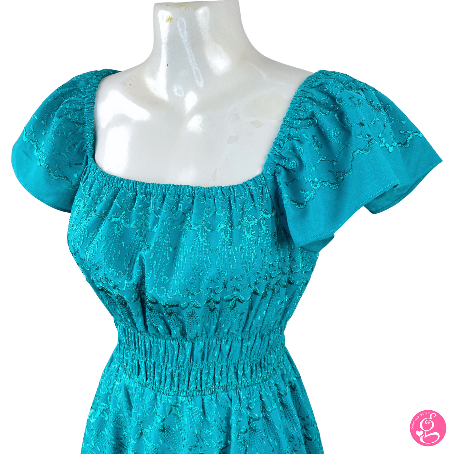 Satin Embroidery Butterfly Short Dress