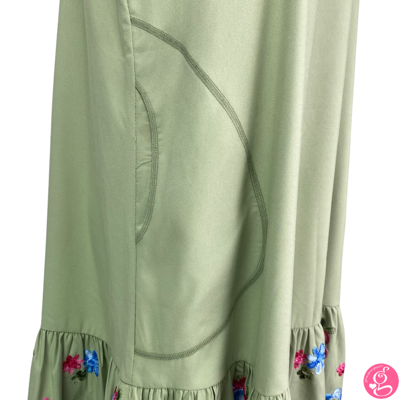 English Garden Embroidery Halter Dress