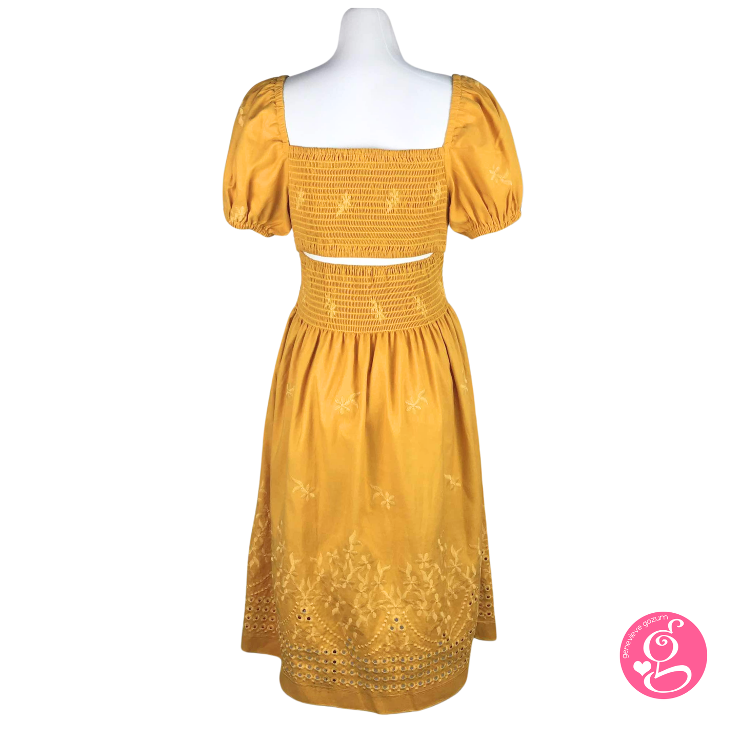 Genevieve Gozum Camilla Sweetheart Reversible Dress in Embroidered Eyelet