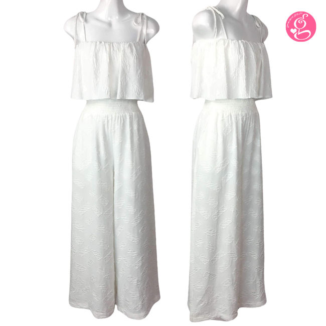 Linen Blend Jacquard Cape Jumpsuit