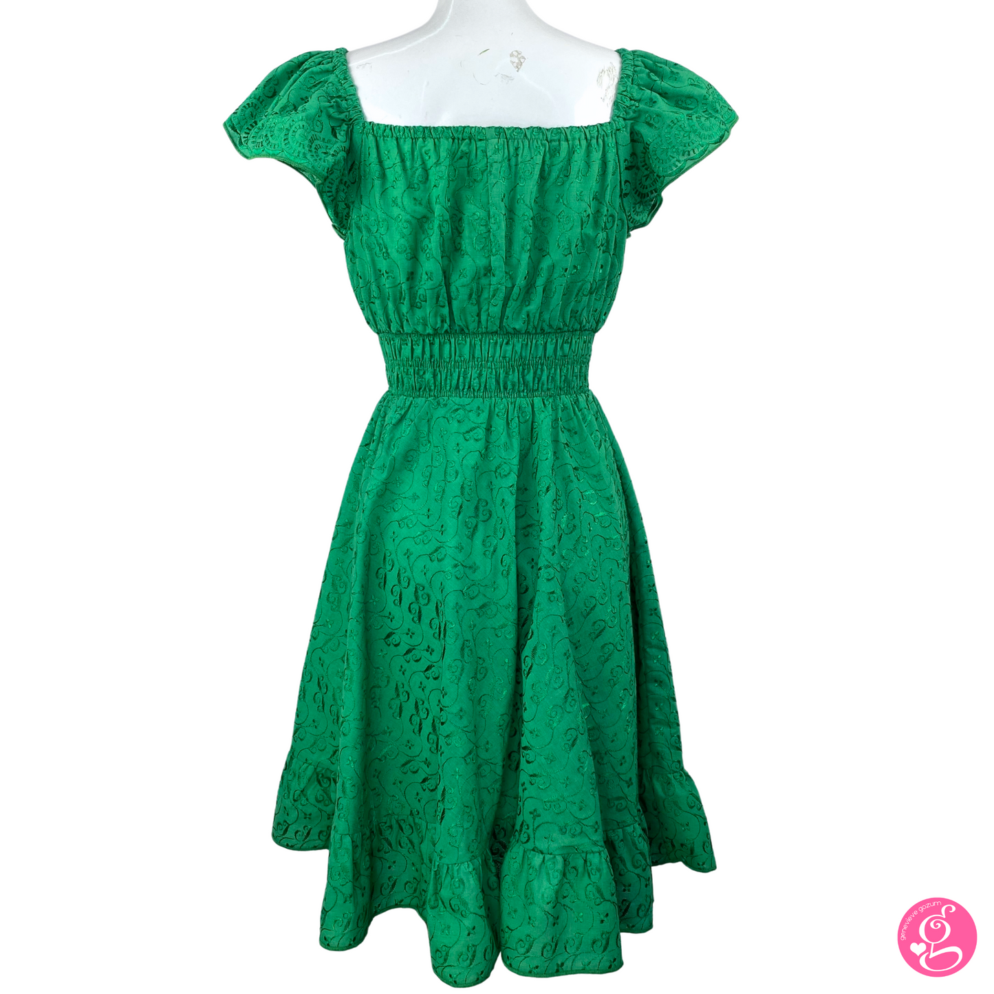 Satin Embroidery Butterfly Short Dress