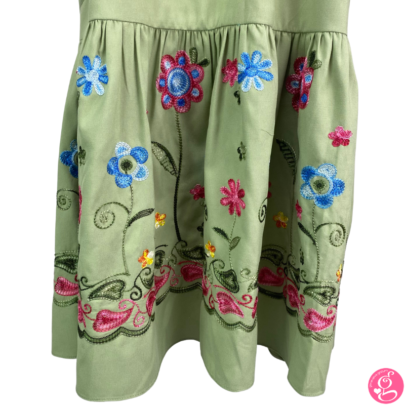 English Garden Embroidery Halter Dress