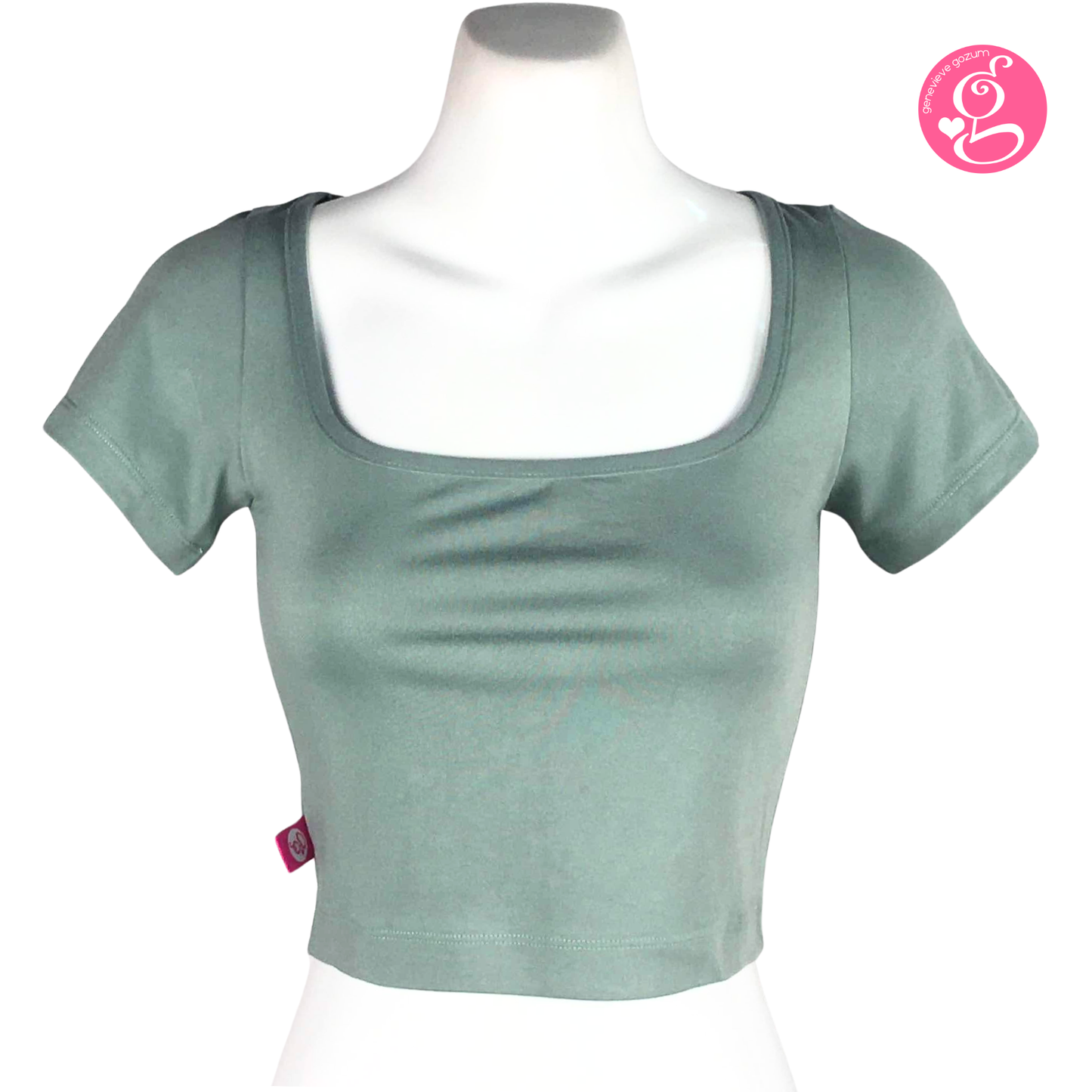 Genevieve Gozum Deep Square Neck Crop Top