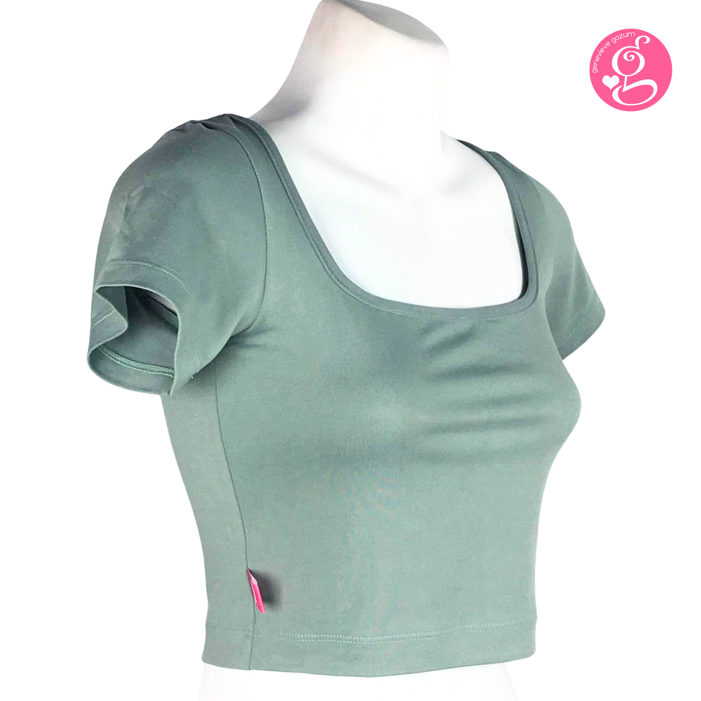 Genevieve Gozum Deep Square Neck Crop Top