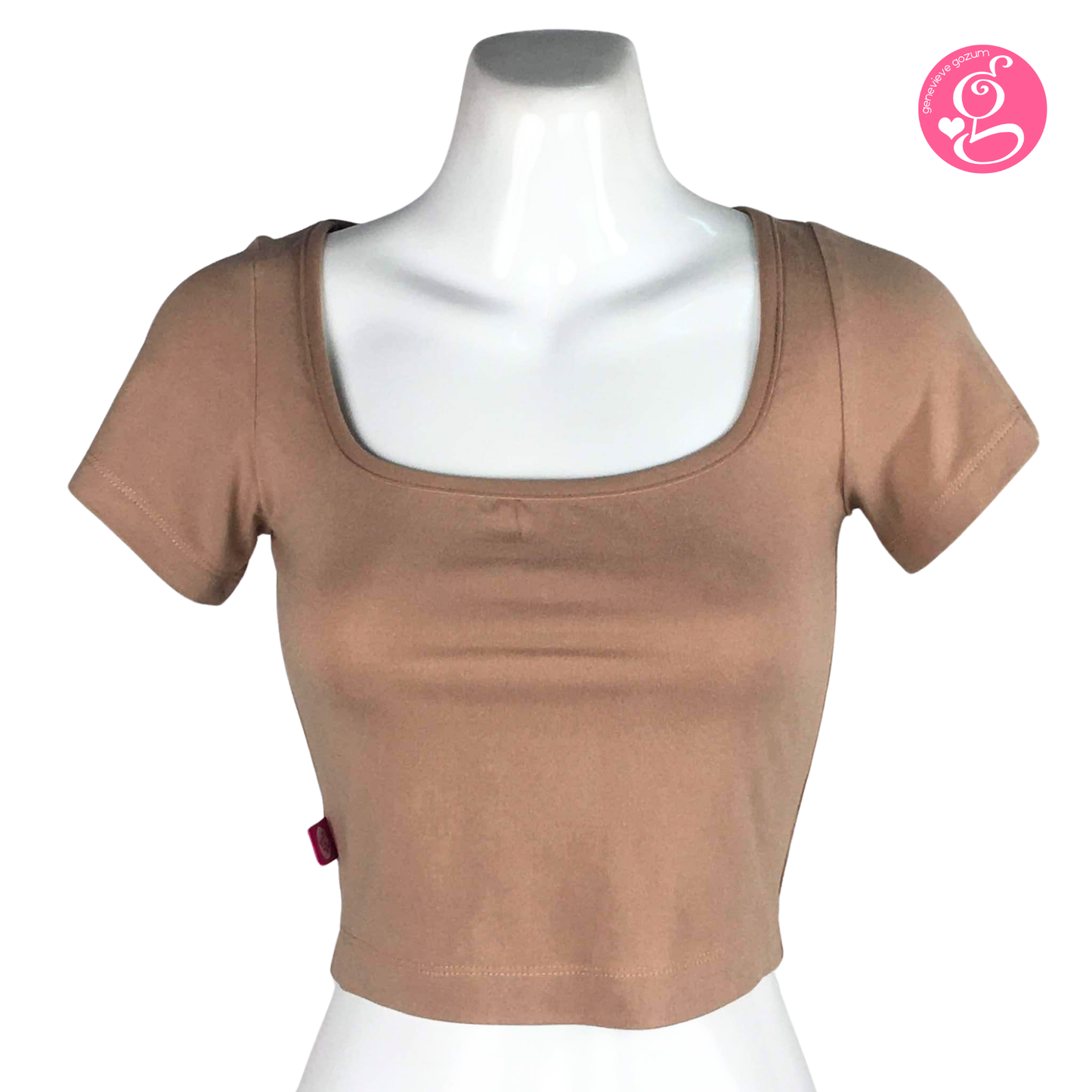 Genevieve Gozum Deep Square Neck Crop Top