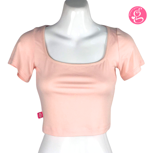 Genevieve Gozum Deep Square Neck Crop Top