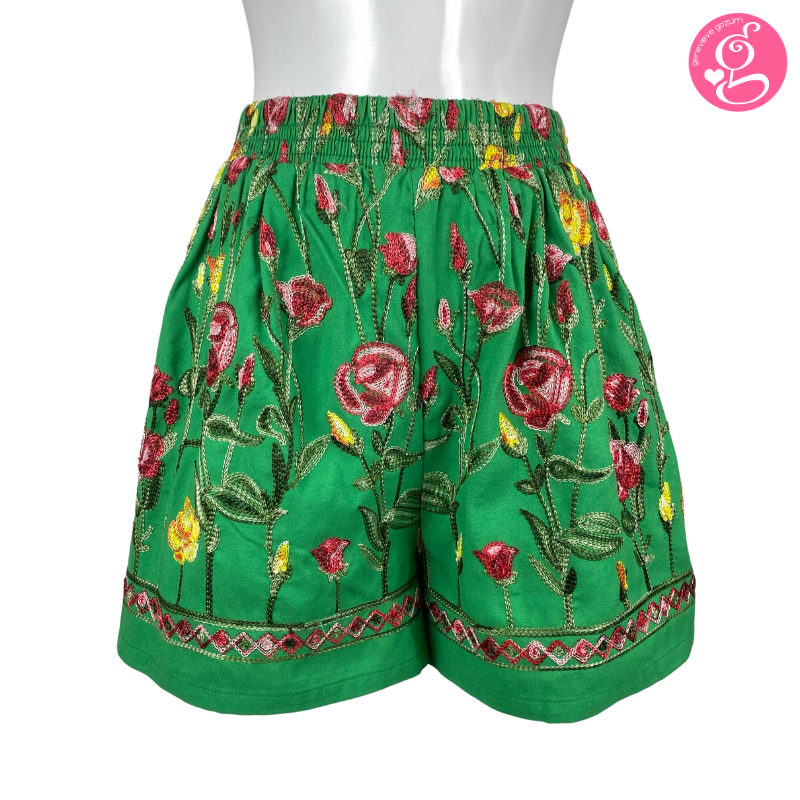 Honolulu Shorts with Multi Color Embroidered Eyelet