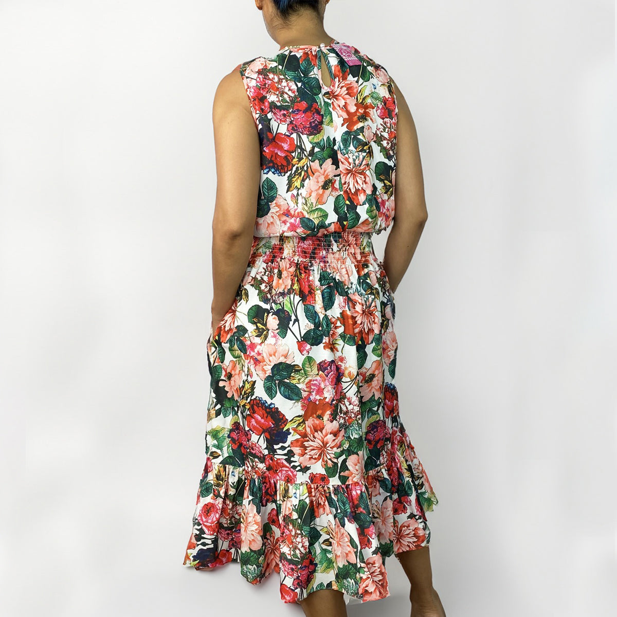 Cheryl Printed Linen Midi Dress