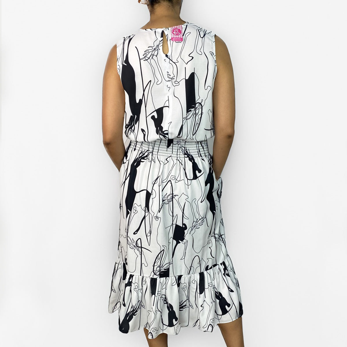 Cheryl Printed Linen Midi Dress
