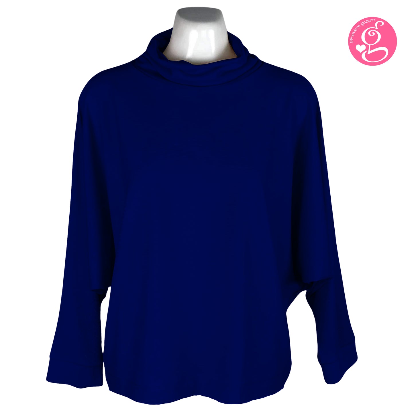 Genevieve Gozum Pullover Blouse with Dolman Sleeves & Turtle Neck