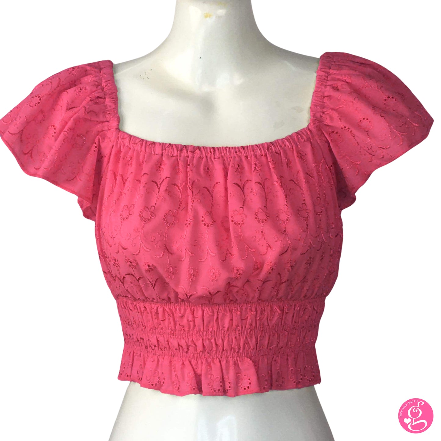 Satin Stitch Embroidery Butterfly Blouse