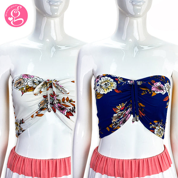 Sweetheart Bandeau with Floral Print - Pack of 2