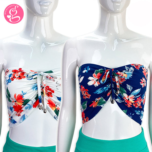 Sweetheart Bandeau with Floral Print - Pack of 2