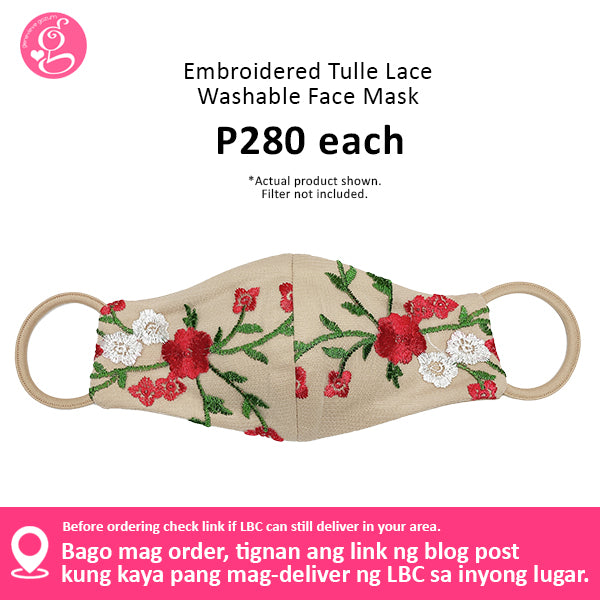 Embroidered Tulle Lace Face Mask