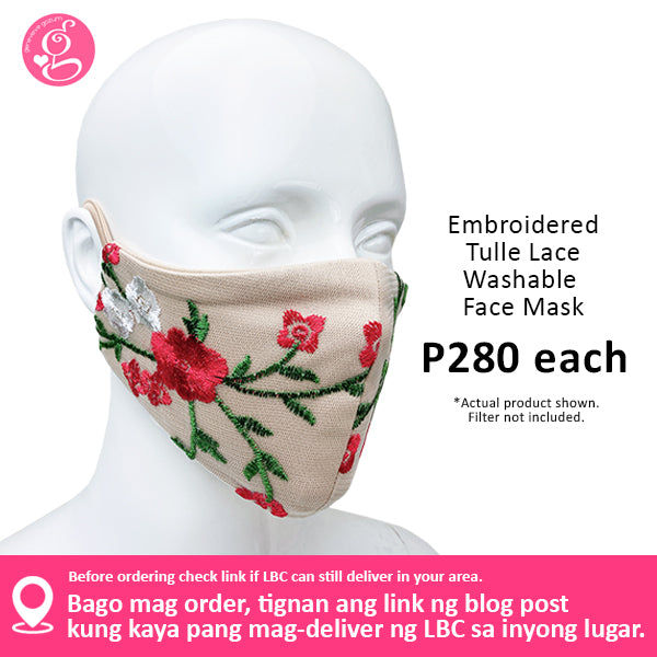 Embroidered Tulle Lace Face Mask