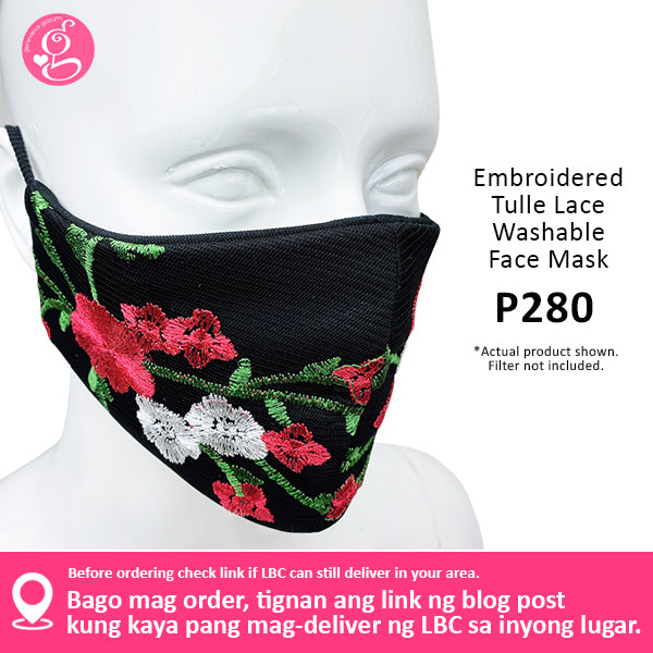 Embroidered Tulle Lace Face Mask