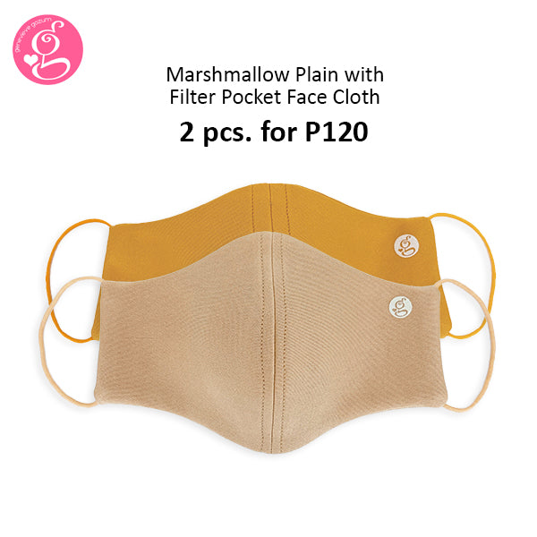 Marshmallow Plain Neoprene With Filter Pocket - Adult Size 2 pcs for P60