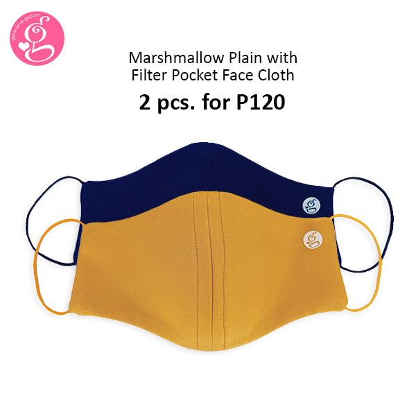 Marshmallow Plain Neoprene With Filter Pocket - Adult Size 2 pcs for P60