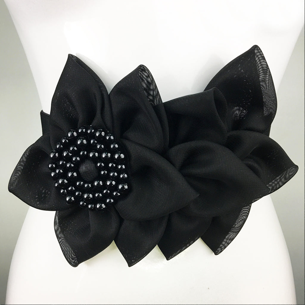 Flower Trim Corset Elastic Belt