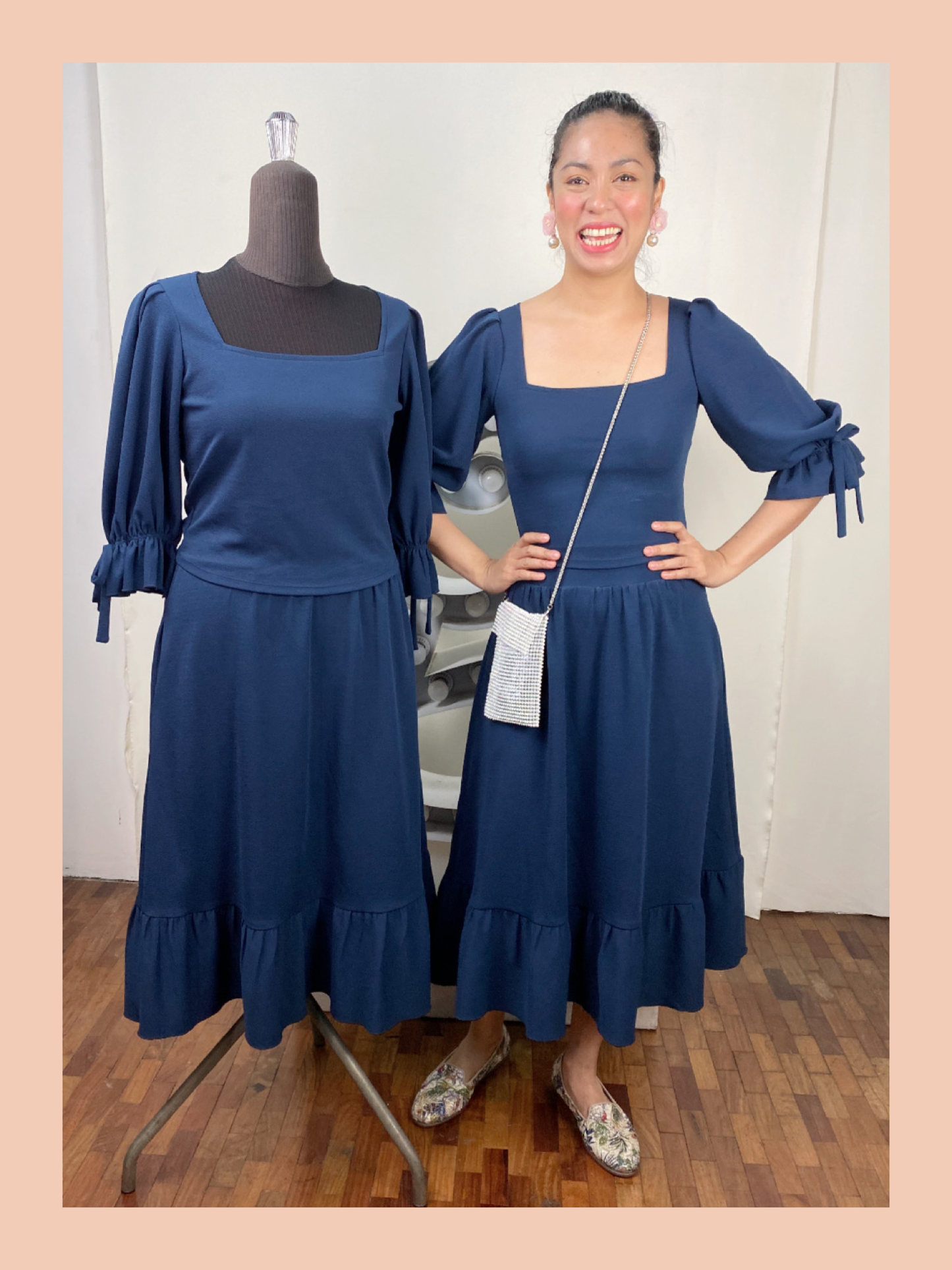 Madeline Top with Ruffles and Skirt Set Plain