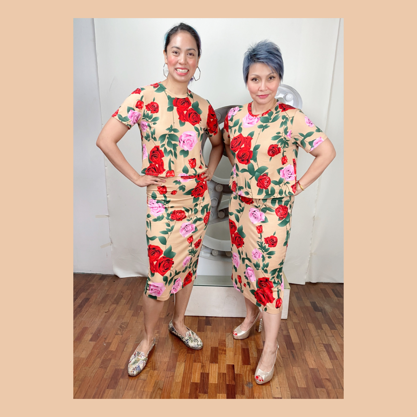 Belle Rose Set Shirt and Skirt