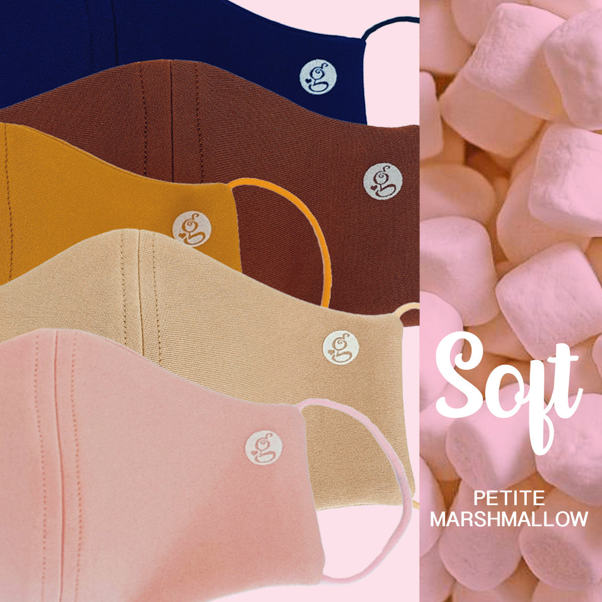 Marshmallow Plain Neoprene With Filter Pocket - Petite or Small Face Size 2 pcs for P60