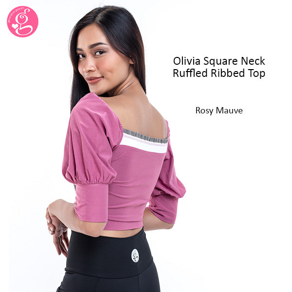 Olivia Square Neck Ruffle Ribbed Dress or Blouse (price separately)