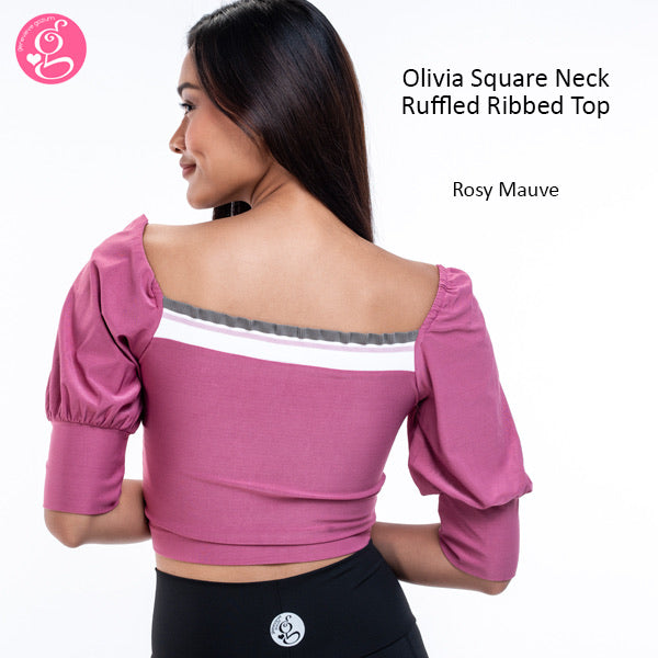 Olivia Square Neck Ruffle Ribbed Dress or Blouse (price separately)