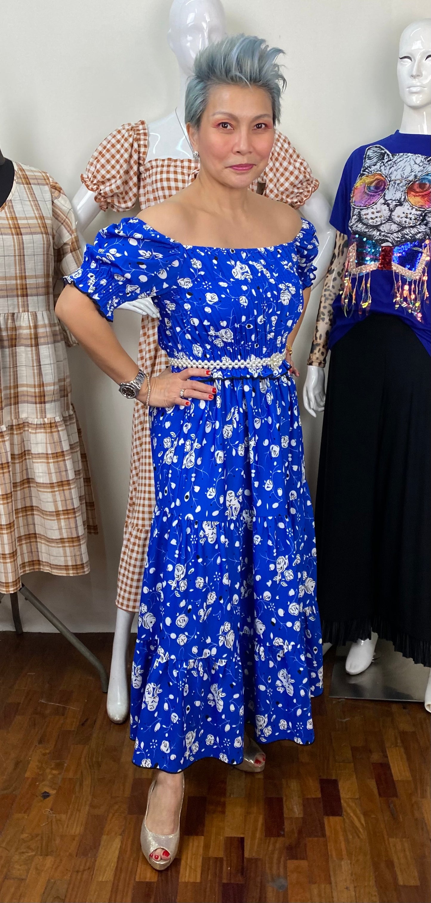 Maxi Dress Coming Up Roses Layers