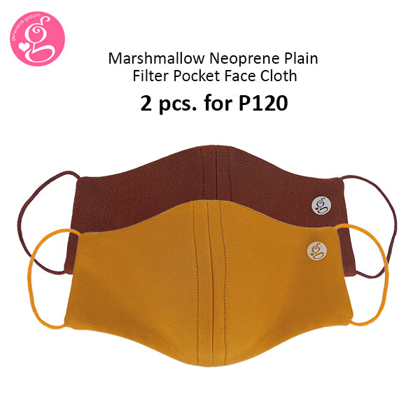 Marshmallow Plain Neoprene With Filter Pocket - Adult Size 2 pcs for P60