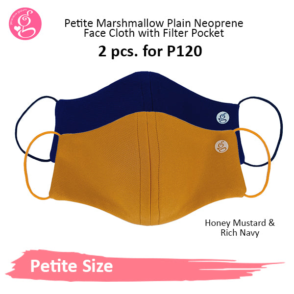 Marshmallow Plain Neoprene With Filter Pocket - Petite or Small Face Size 2 pcs for P60