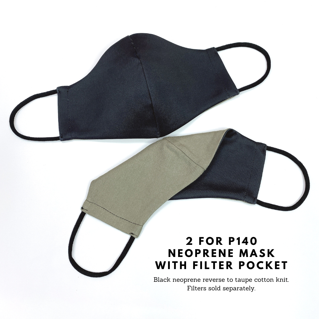 Cotton Solid Colors Washable Filter Pocket Face Cloth - Unisex, Comfortable & Reusable - 2 for P60