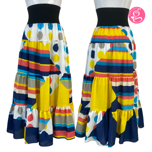 Geometric Brights Long Skirt