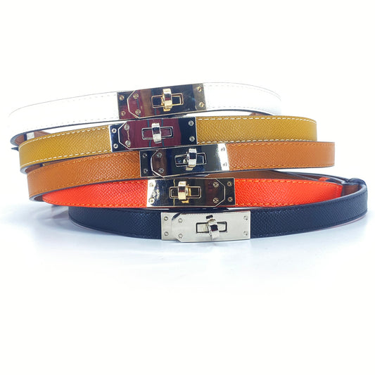 Lady G Adjustable Leather Belt Padlock