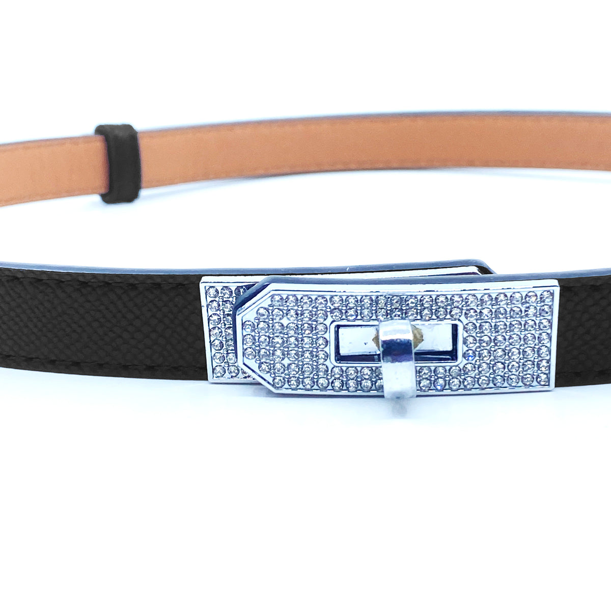 Skinny Luxury Adjustable Belt Crystal Lock Buckle