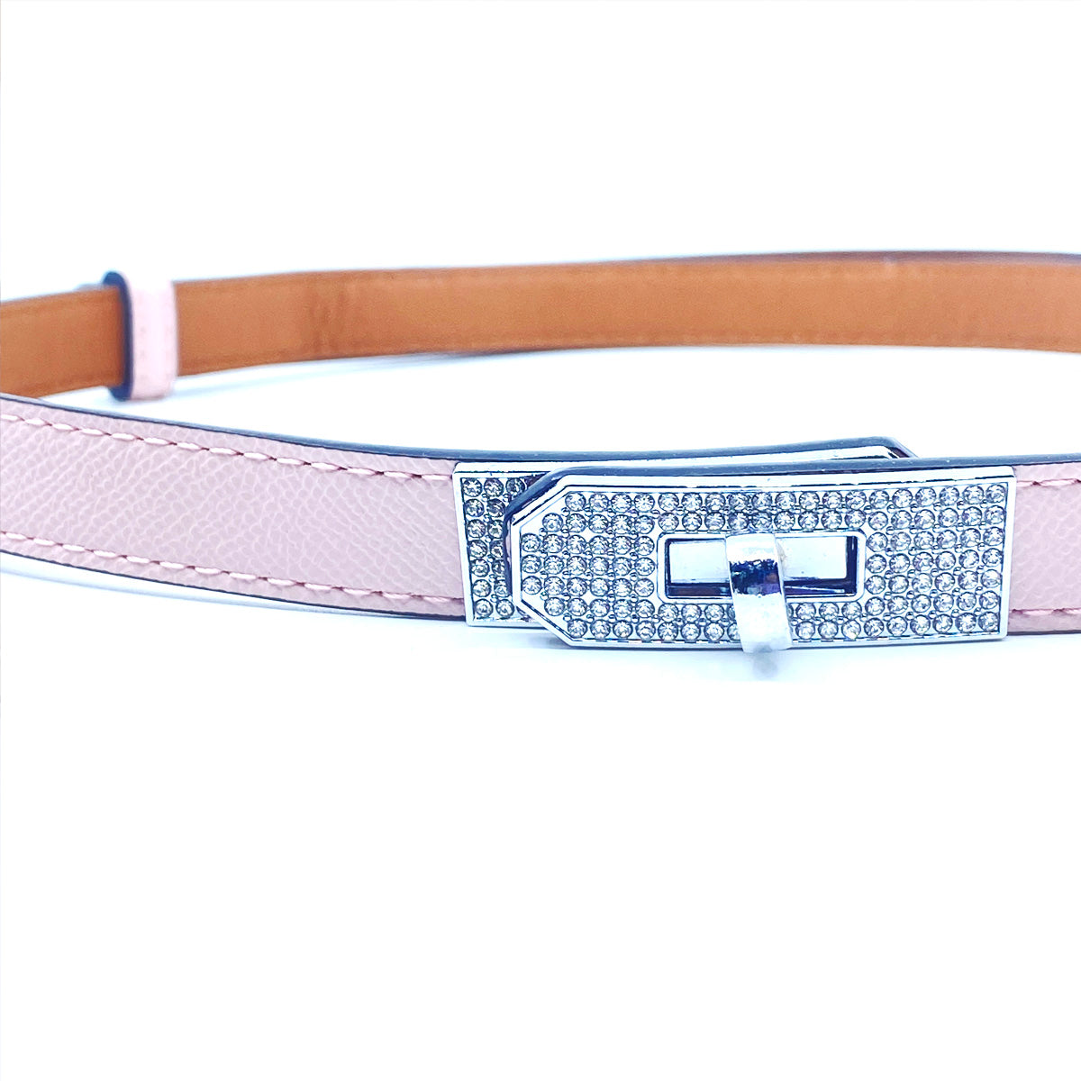 Skinny Luxury Adjustable Belt Crystal Lock Buckle