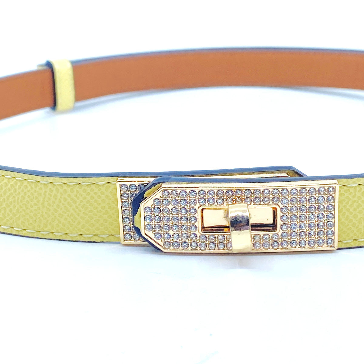 Skinny Luxury Adjustable Belt Crystal Lock Buckle
