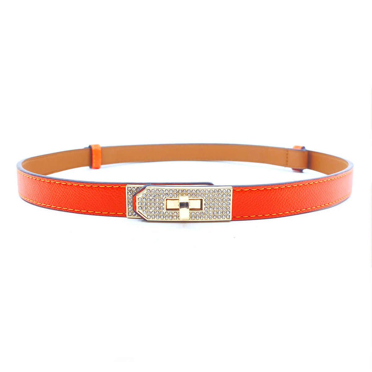 Skinny Luxury Adjustable Belt Crystal Lock Buckle