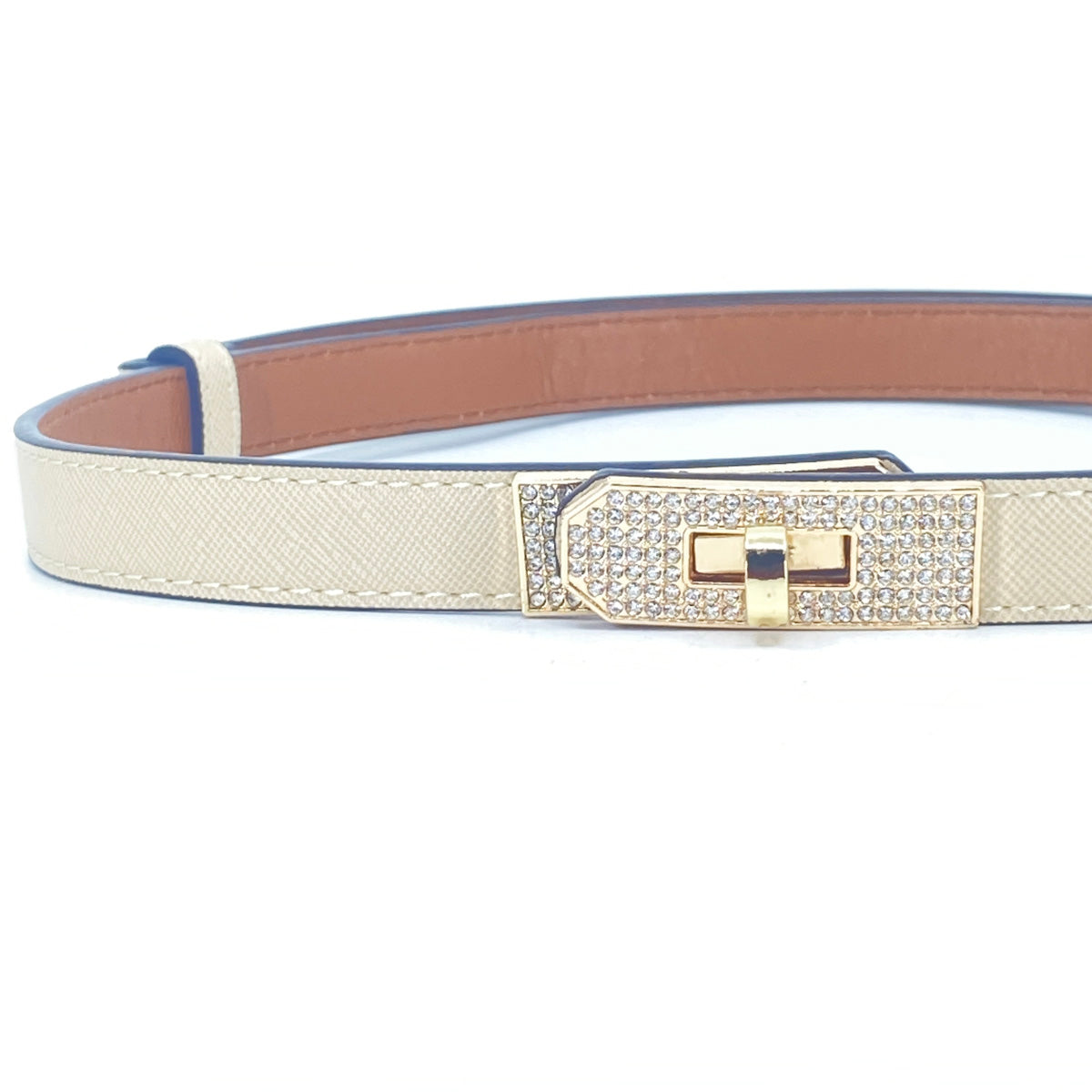 Skinny Luxury Adjustable Belt Crystal Lock Buckle