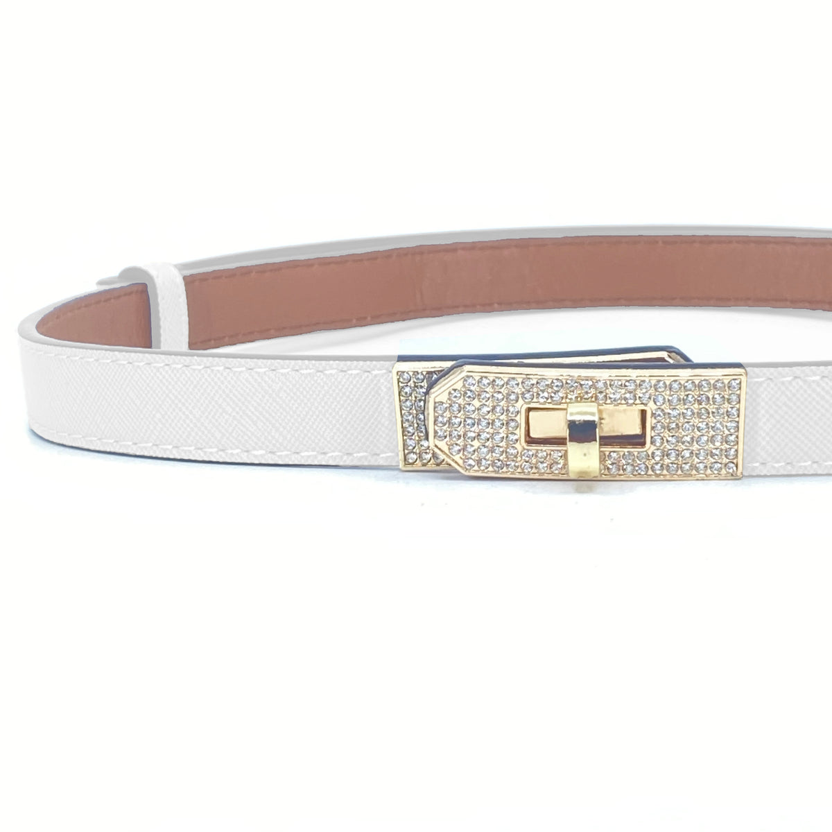 Skinny Luxury Adjustable Belt Crystal Lock Buckle