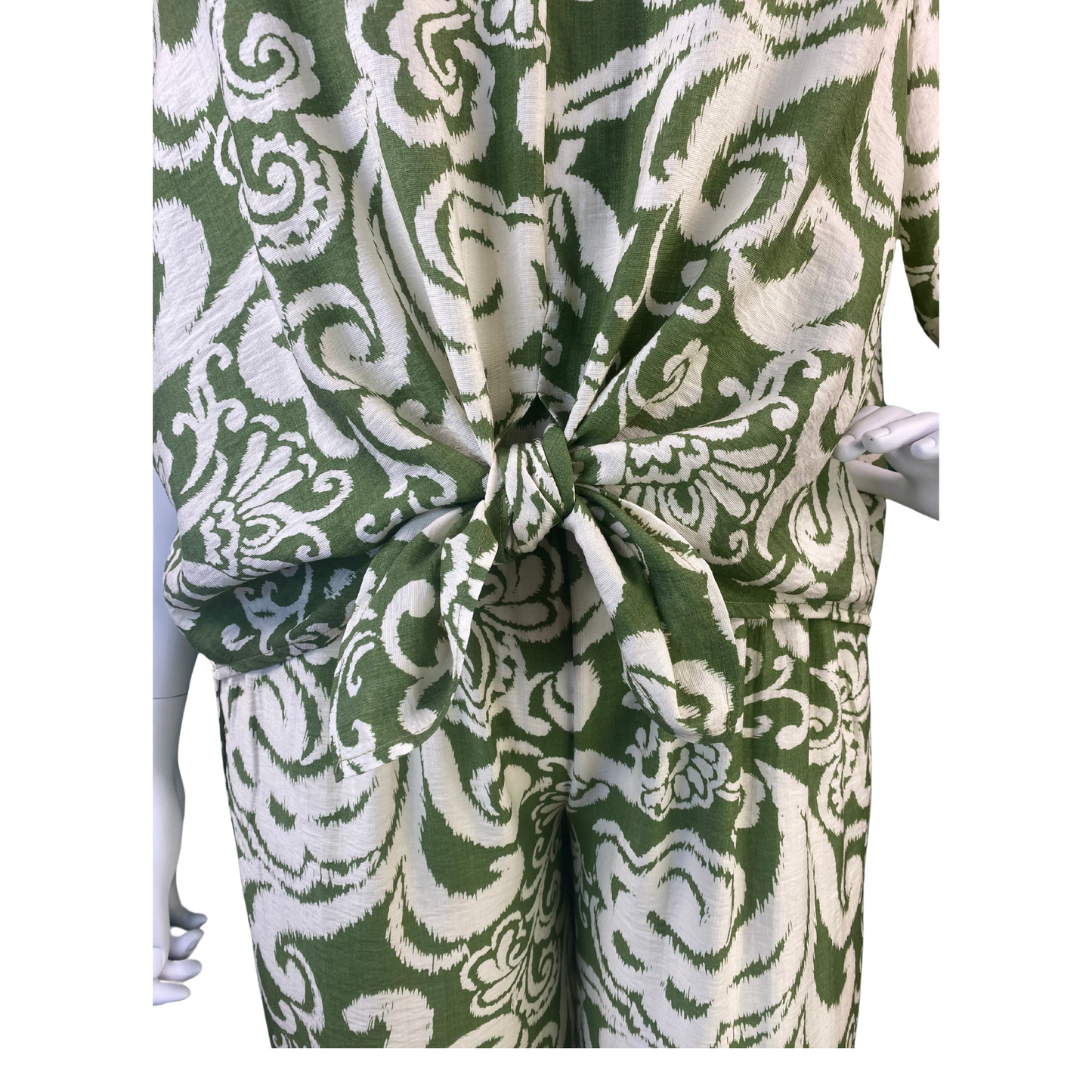 Resort Set Blouse & Square Pants with Watercolor Flower